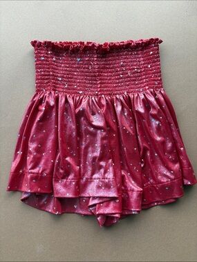 QUEEN OF SPARKLES Red Mini Skort